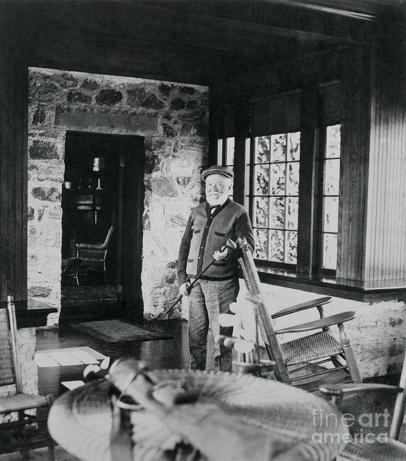 Andrew Carnegie Holding Golf Club Photograph by Bettmann