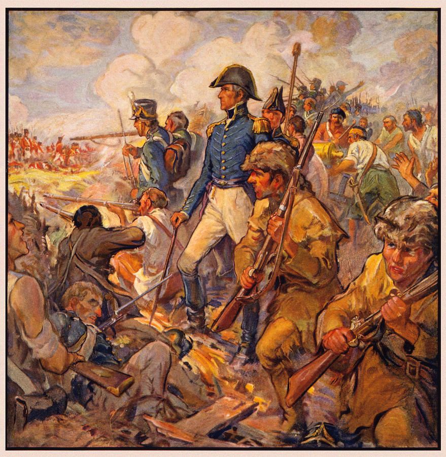 Andrew Jackson at the Battle of New Orleans Painting by Frederick Coffay Yohn