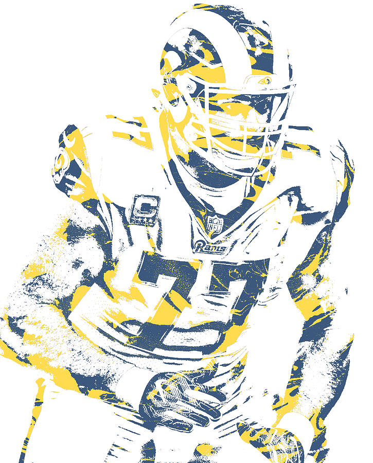 Andrew Whitworth LOS ANGELES RAMS PIXEL ART 1 Mixed Media by Joe