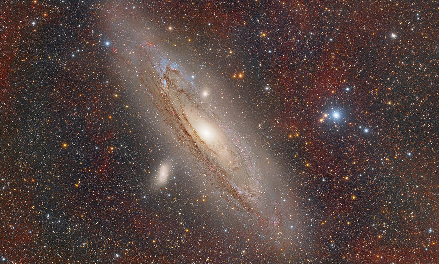 Space Photograph - Andromeda with Hydrogen Clouds by Dennis Sprinkle