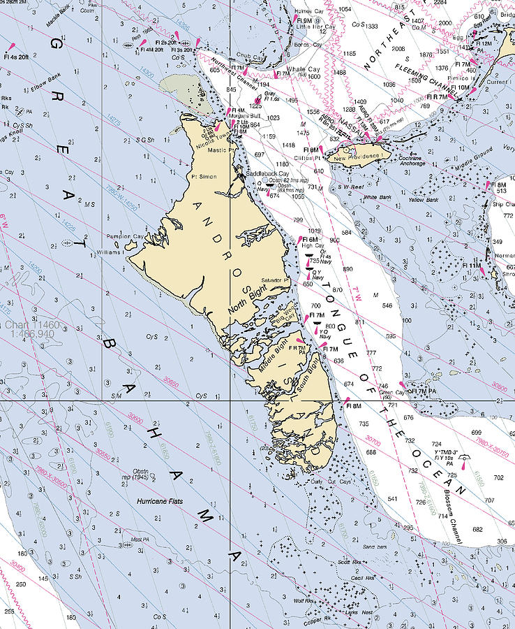 Andros Bahamas Nautical Chart Mixed Media by Bret Johnstad Pixels