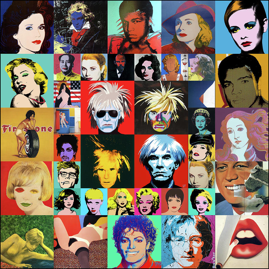 Andy Warhol 40 Famous Pop Art Paintings Collage Digital ...