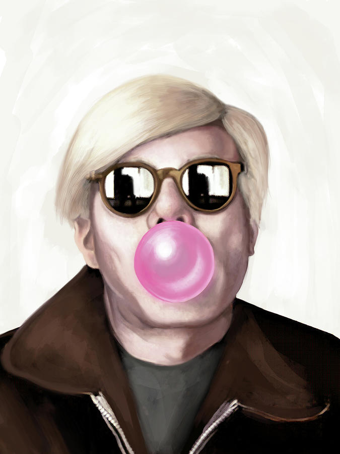 Portrait Painting - Andy Warhol Bubble Gum by Nicholas Miller & Thomas Hussung