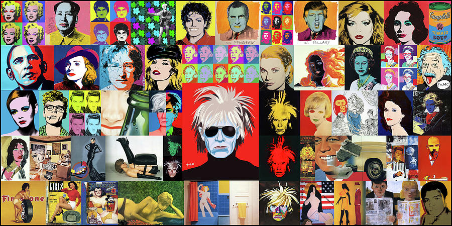 Andy Warhol High Resolution Photo Art Collage Digital Art by Scott Mendell