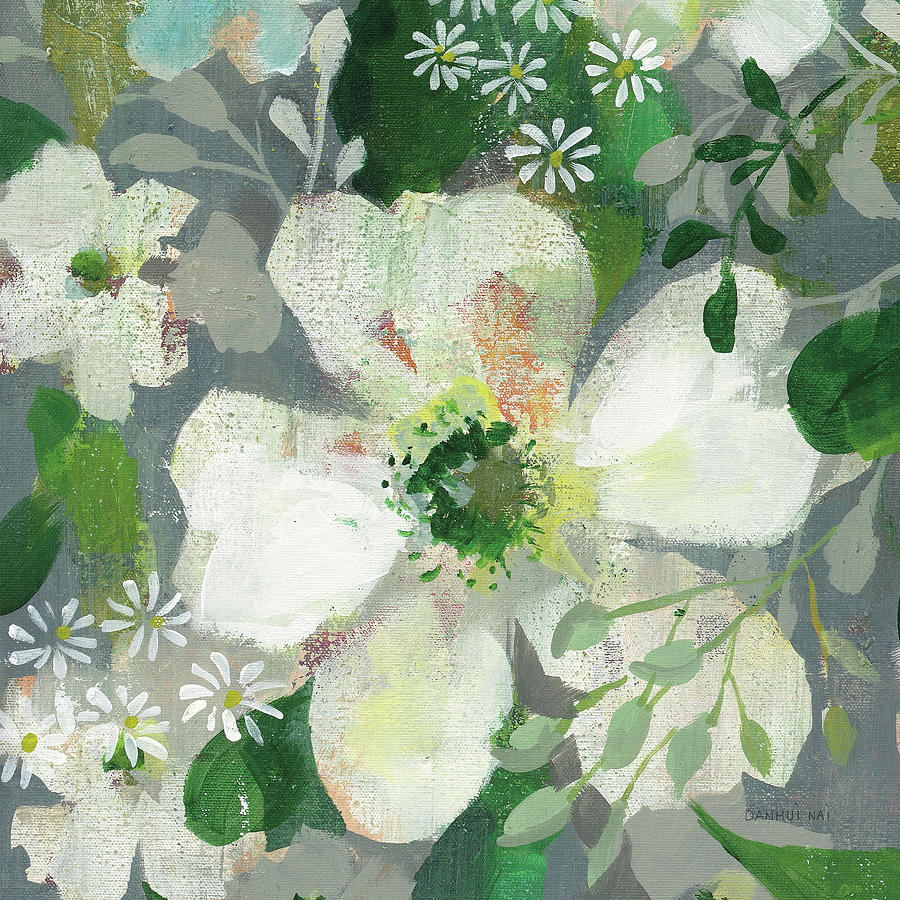 Anemones Painting - Anemone And Friends Iv by Danhui Nai Anemones Painting - Anemone And Friends Iv by Danhui Nai