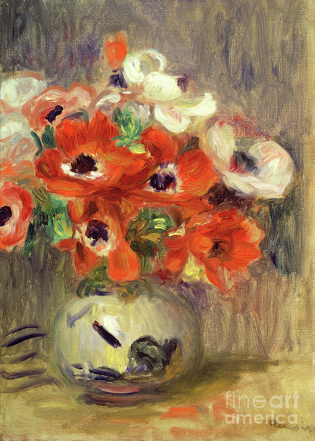 Anemones By Renoir Painting by Pierre Auguste Renoir