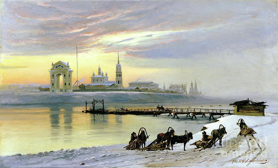 Angara At Irkutsk, 1886. Artist Nikolai Drawing by Heritage Images