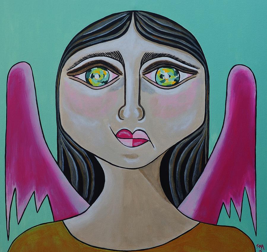 Angel Girl Painting by Sandra Marie Adams