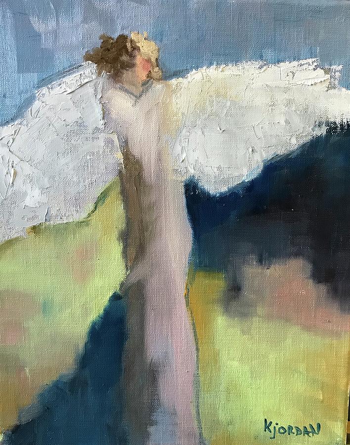 Angel in Blue Painting by Karen Jordan - Fine Art America