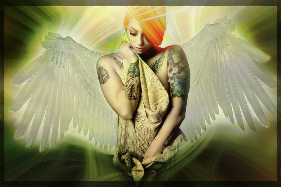 She Talks to Angels Digital Art by Marilyn Wilson