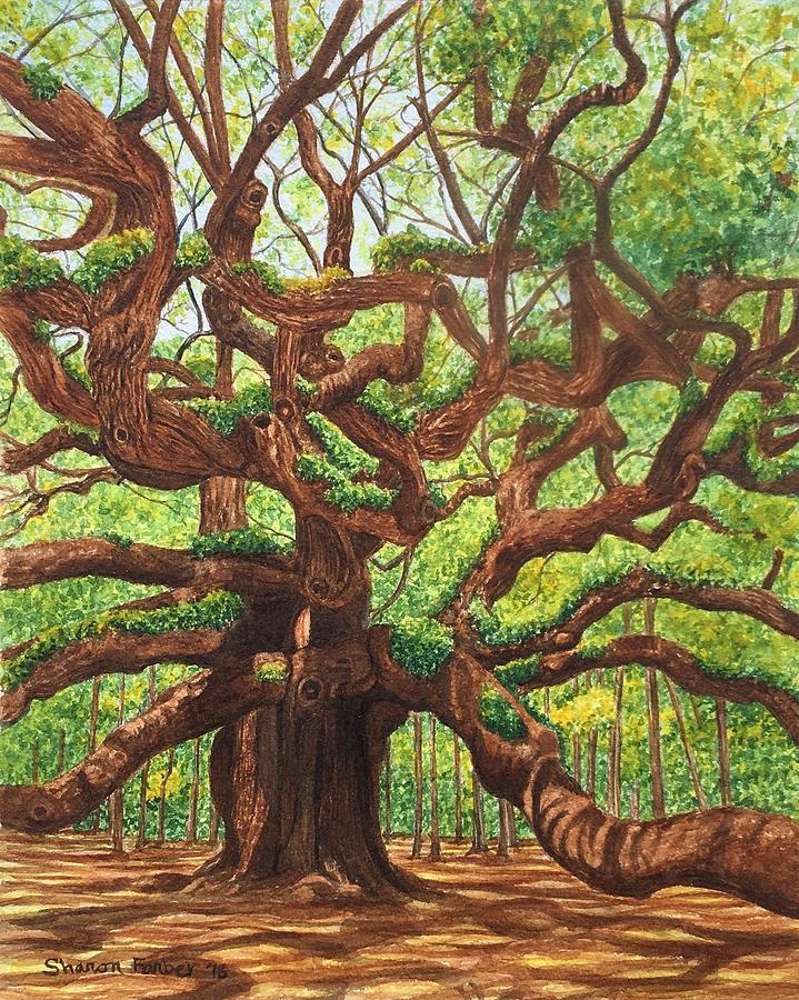 Nature Painting - Angel Oak by Sharon Farber