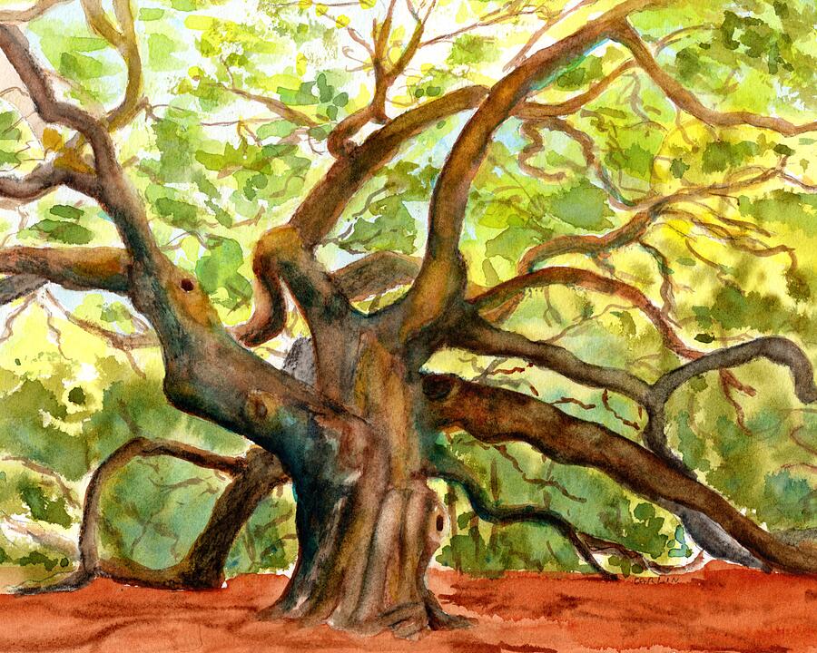 Angel Oak Tree South Carolina Painting by Carlin Blahnik CarlinArtWatercolor