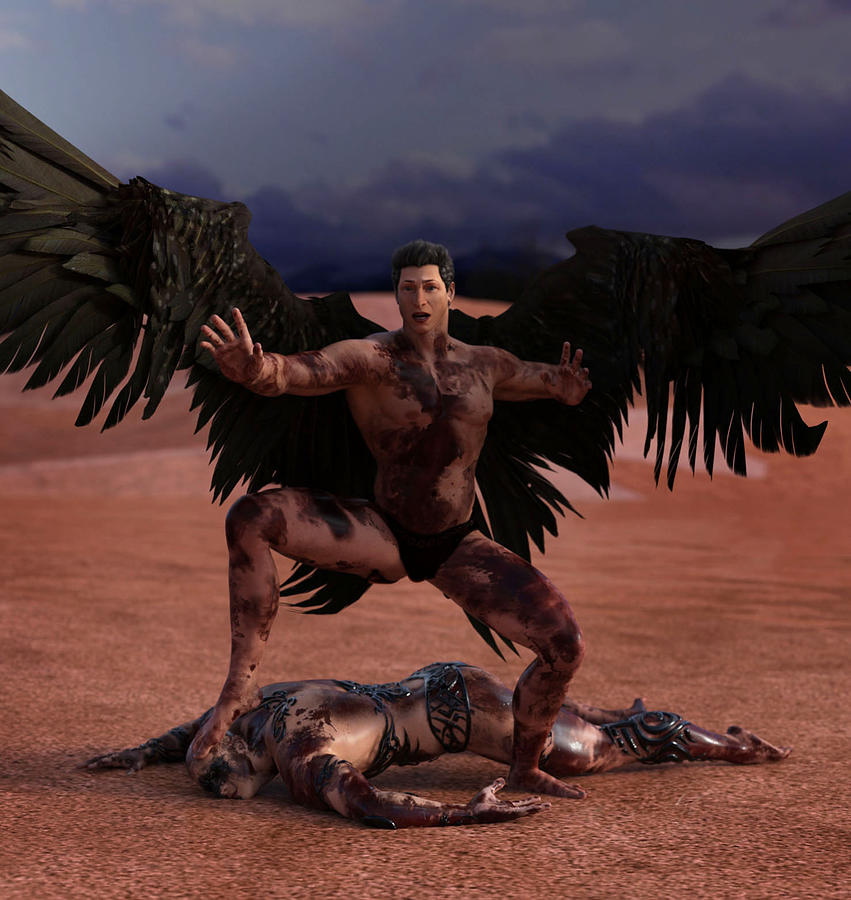 Angel Digital Art - Angel of Death by Barroa Artworks