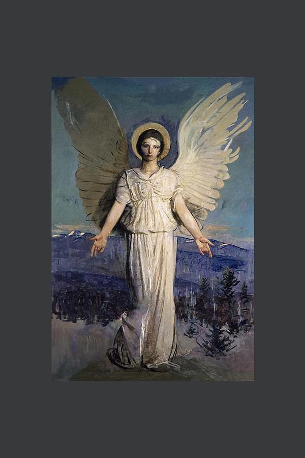 Angel of the Annunciation  Mixed Media by Abbott Handerson Thayer