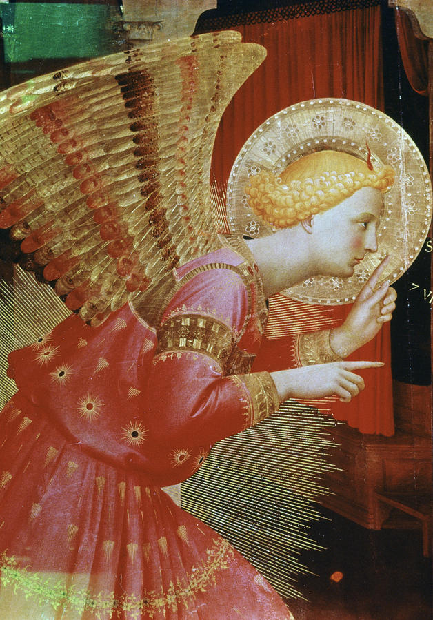 Angel Of The Annunciation - Detail Drawing by Unknown Fra Angelico Angel Of The Annunciation - Detail Drawing by Unknown Fra Angelico
