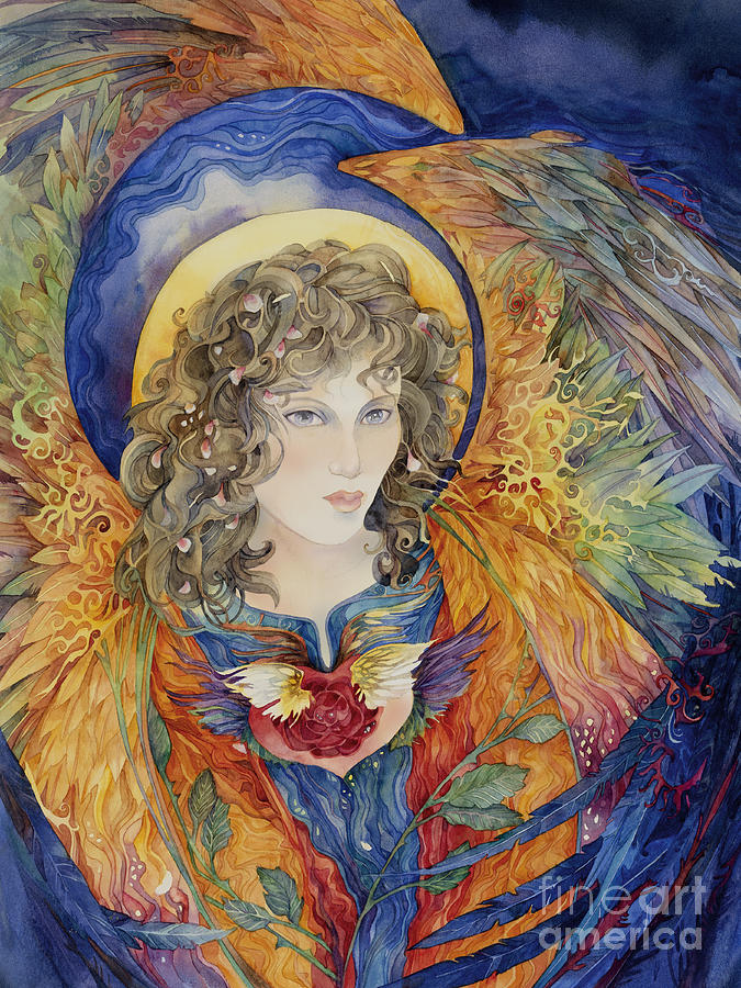 Angel Painting - Angel of the Heart Chakra by Helena Nelson - Reed