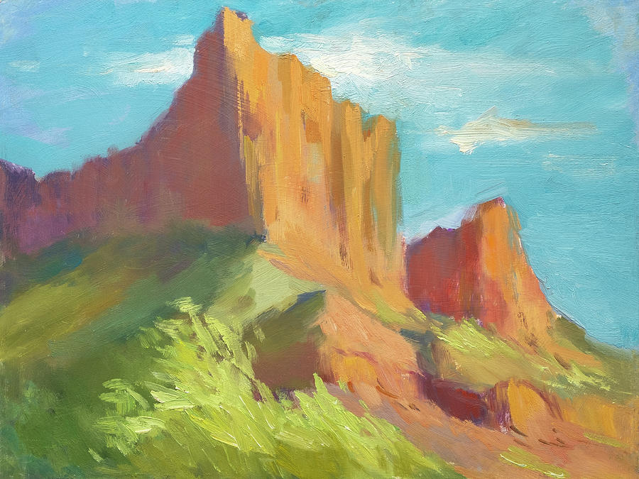 Zion National Park Painting - Angel Rock Zion by Diane McClary