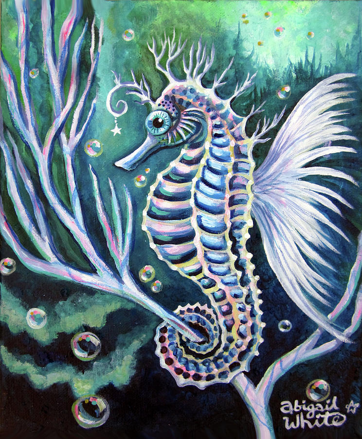 Angel Seahorse Painting by Abigail White - Fine Art America