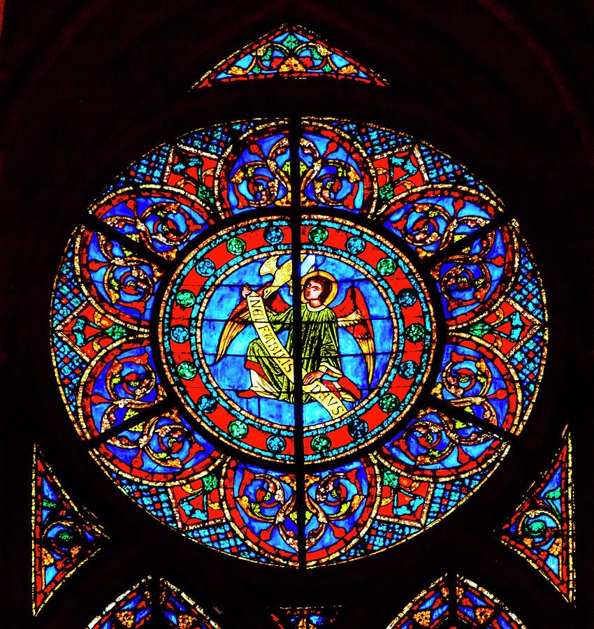 Notre Dame Photograph - Angel Stained Glass, Notre Dame by William Perry