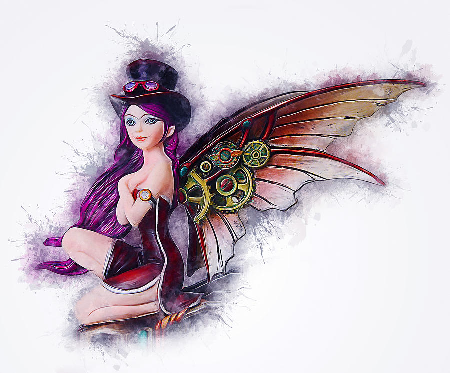 Angel Steampunk Digital Art by Ian Mitchell