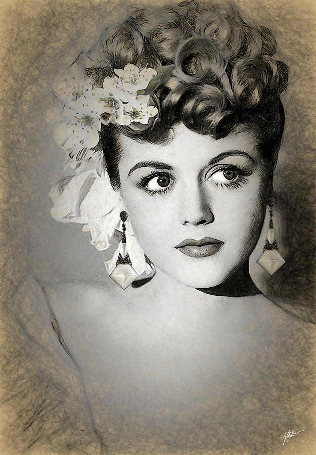 Angela Lansbury Pencil Digital Art by Joaquin Abella - Pixels