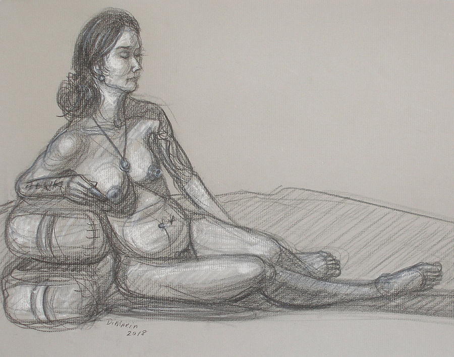 Angela Reclining 5 Drawing by Donelli  DiMaria