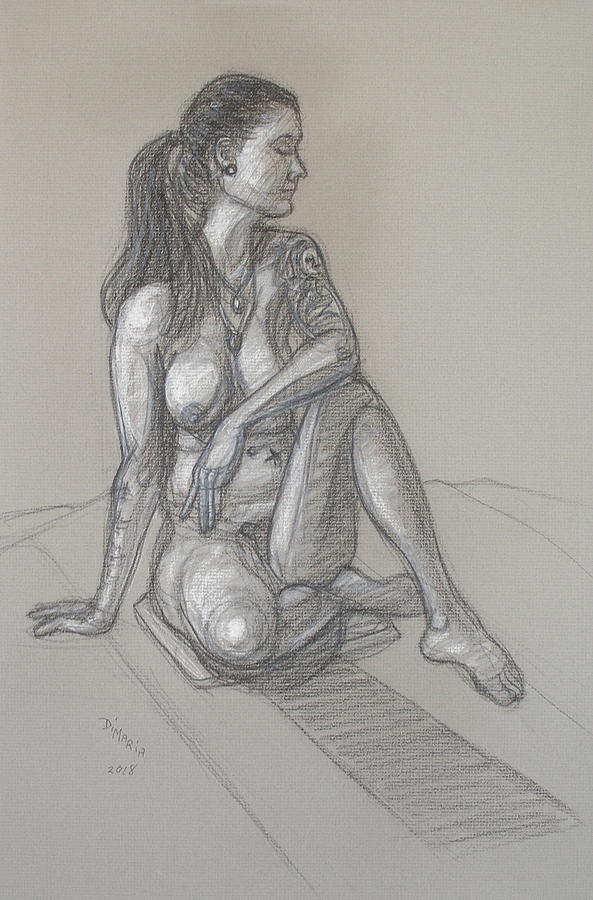 Angela Seated 4 Drawing by Donelli  DiMaria