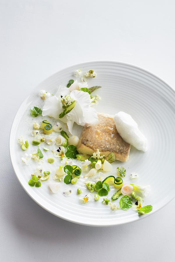 Angelfish With Spring Vegetables And Edible Flowers Photograph by Great ...