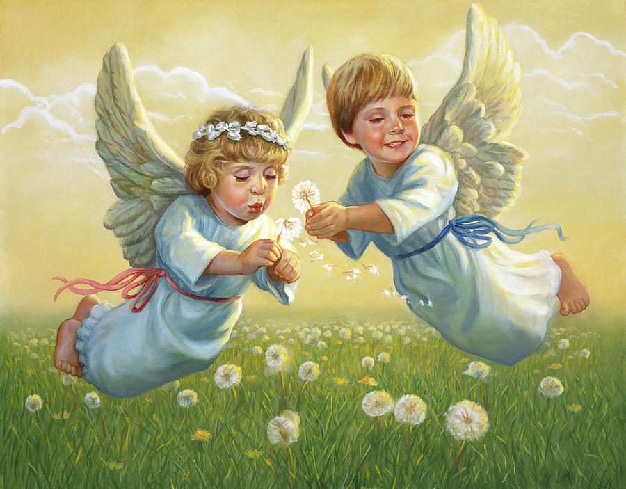 Nostalgic Painting - Angels by David Lindsley