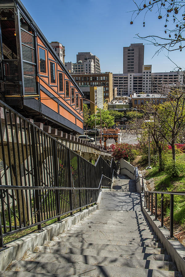 Angels Flight Taking the Stairs Photograph by Roslyn Wilkins