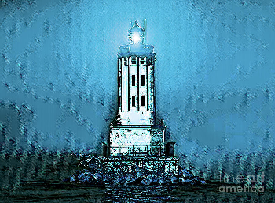 Angels Gate Lighthouse /Textured Digital Art by Joe Lach