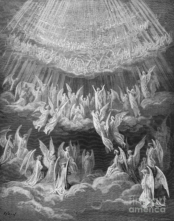 Angels In The Sky From Dantes Paradisio Photograph by Bettmann - Fine ...