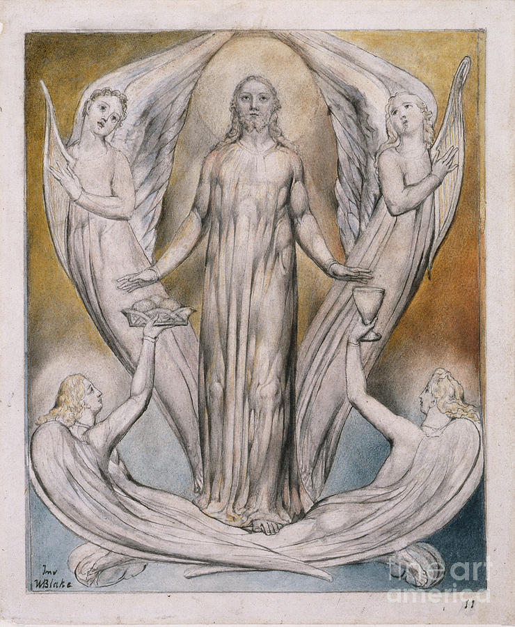 Angels Ministering To Christ, Illustration From paradise Regained By John Milton, C.1816-18 Photograph by William Blake