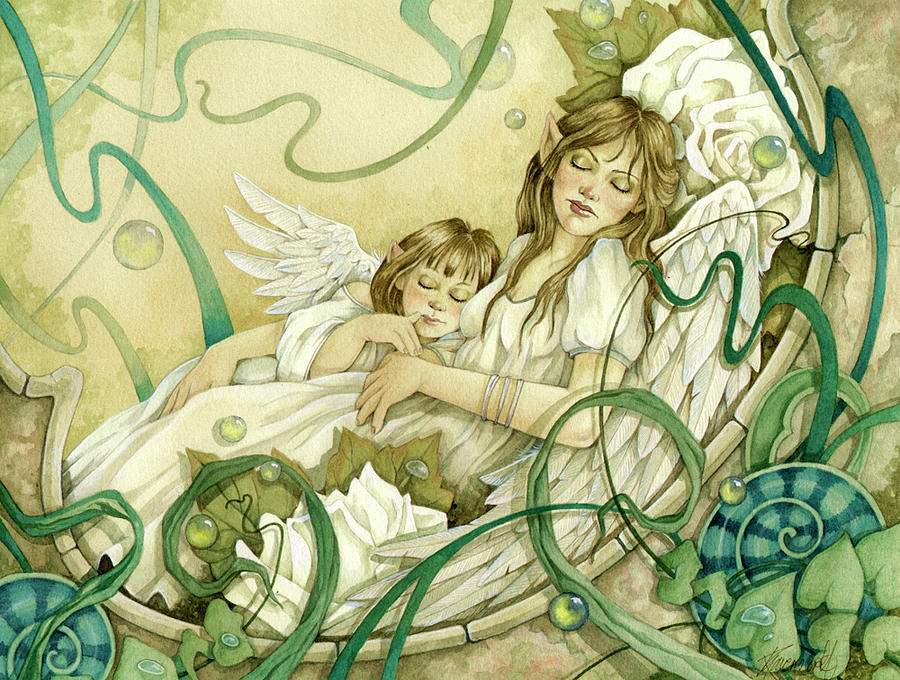 Fairy Painting - Angels To Dream Of Peace by Linda Ravenscroft