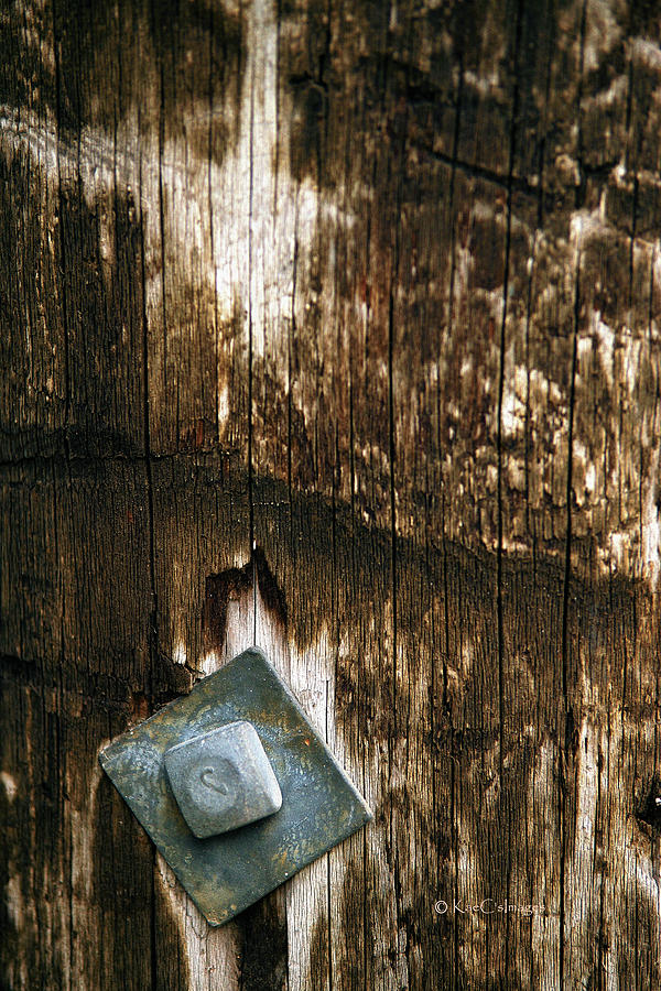 Angled Bolt in Weathered Wood Photograph by Kae Cheatham