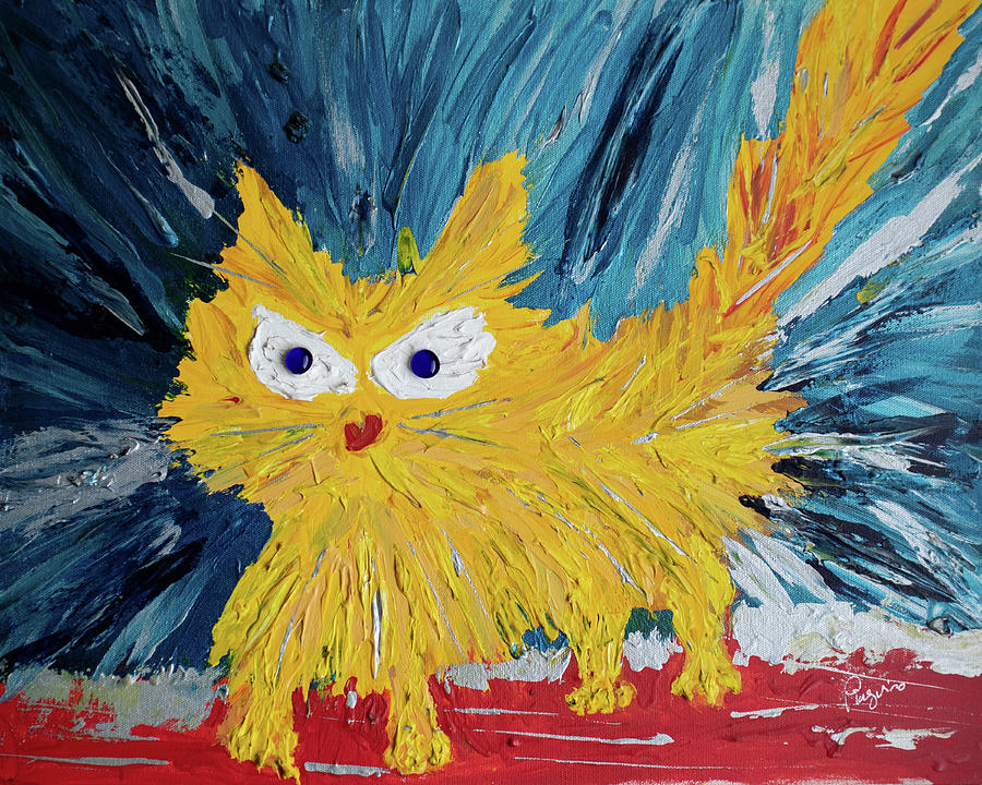 Angry Cat by Kathleen Original Art