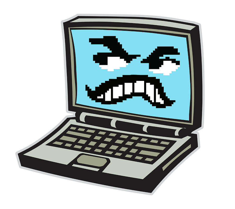 Vintage Drawing - Angry Computer Screen by CSA Images