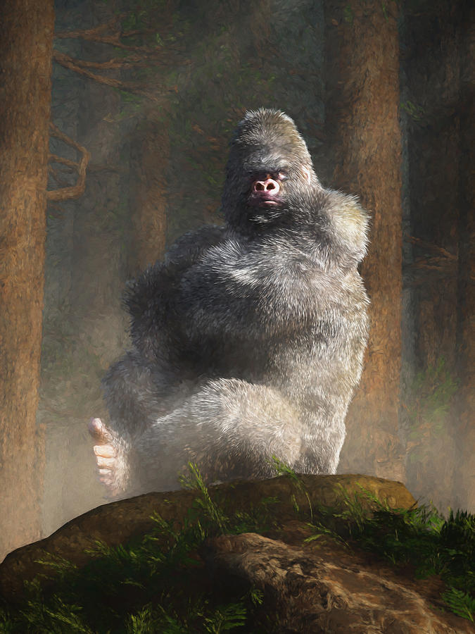 King Kong Digital Art - Angry White Ape by Daniel Eskridge