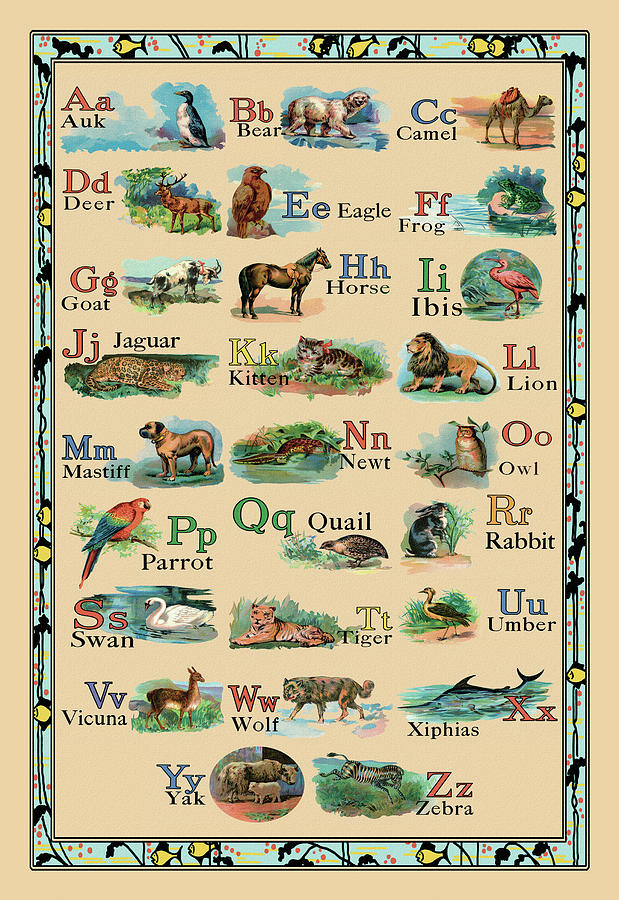 Animal Alphabet Painting by Unknown