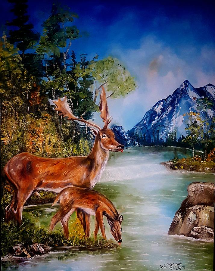 Animal Easter Gift Oil Painting, Original Deer Oil Painting On Canvas  Painting by Zion Arts - Pixels