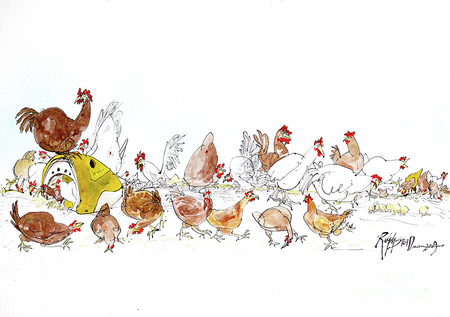 Animals (birds) 28, 2009 (drawing) Drawing by Ralph Steadman - Fine Art ...