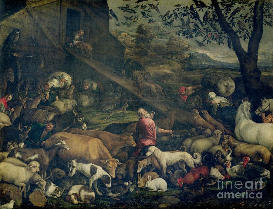 Animals Entering The Ark Painting by Jacopo Bassano
