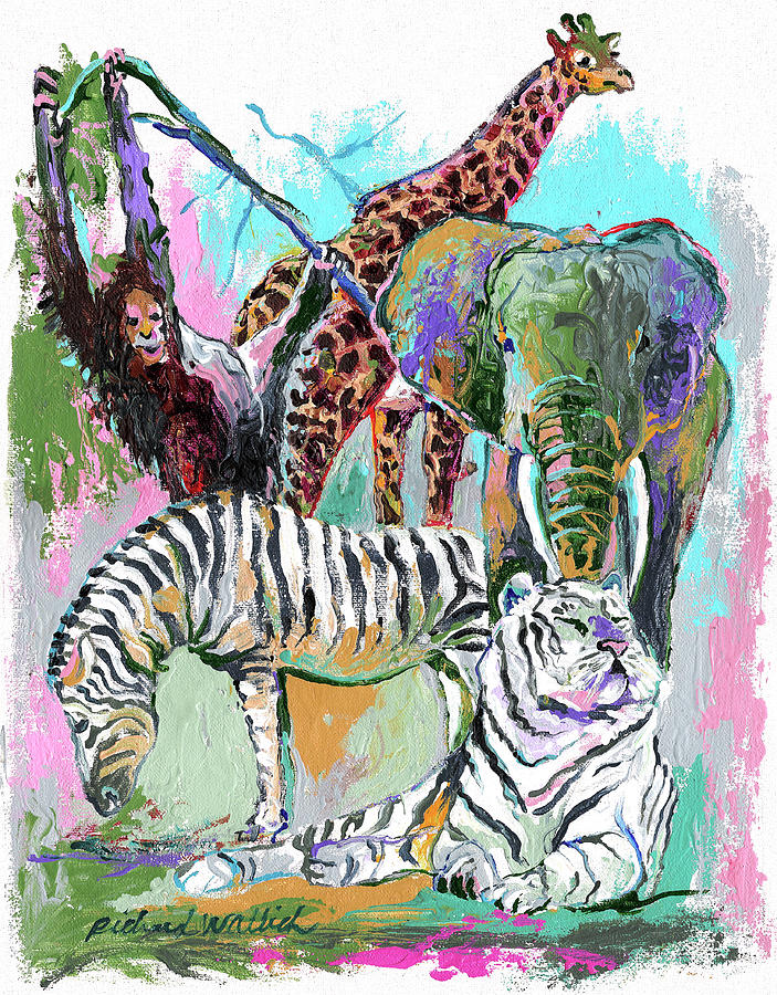 Zebra Painting - Animals by Richard Wallich