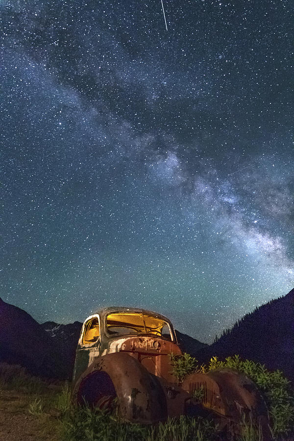 Animas Forks truck under the Milky Way Portrait Photograph by Shari ...