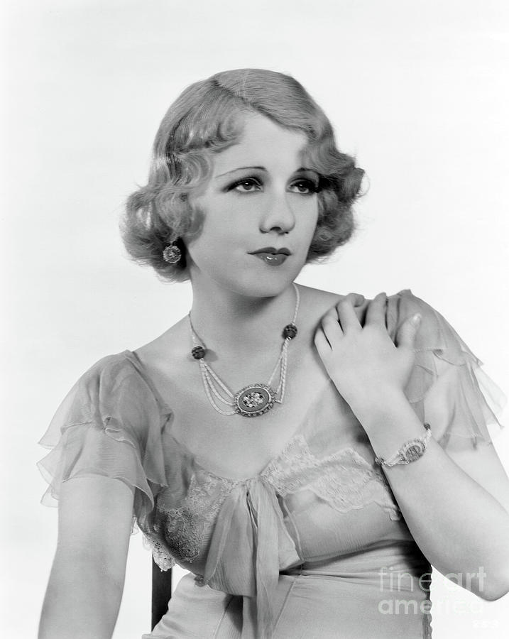 Anita Page Modeling Jewelry Photograph by Sad Hill - Bizarre Los Angeles Archive