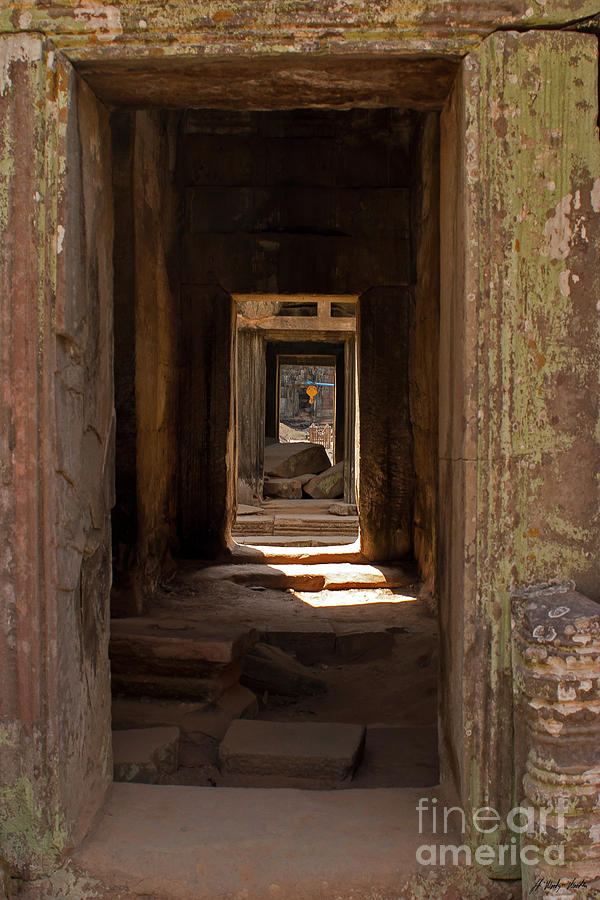 Ankor Watt Doorways-Signed-#9735 Photograph by J L Woody Wooden