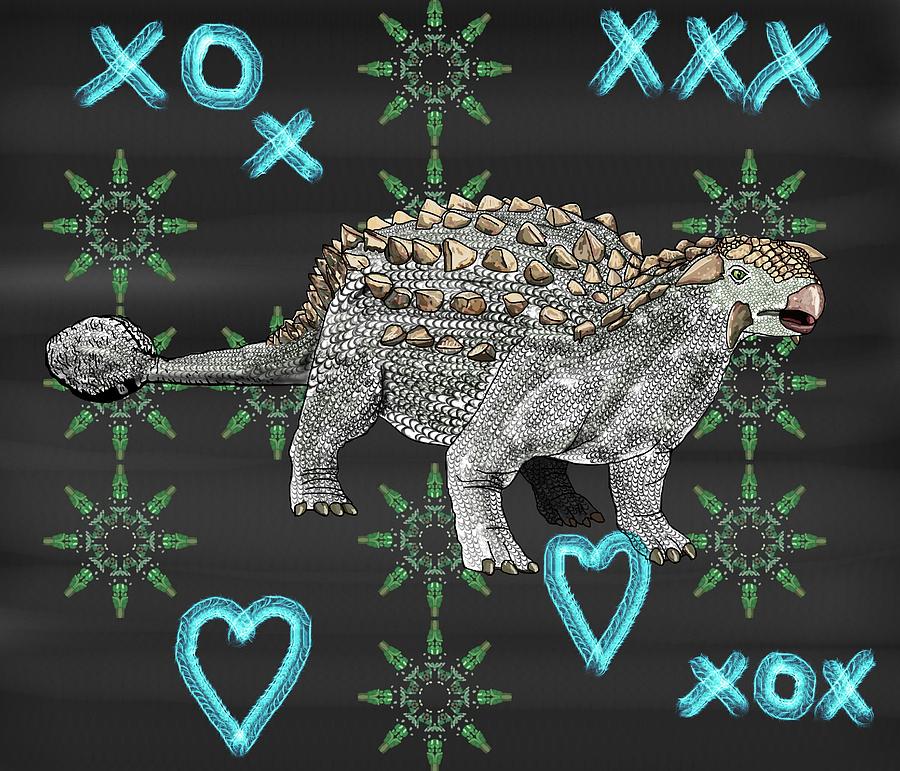 Ankylosaurus Xs abd Os Drawing by Joan Stratton