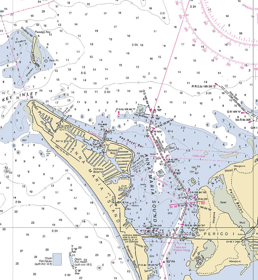Anna Maria Island Mixed Media - Anna Maria Island -florida Nautical Chart _v2 by Bret Johnstad