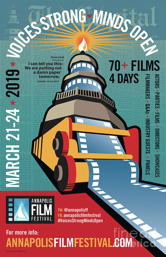 Freedom Of The Press Digital Art - Annapolis Film Festival 2019 Poster by Joe Barsin