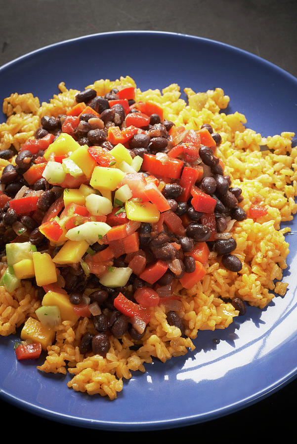 Annatto Rice With Beans And Peppers mexico Photograph by Jim Scherer